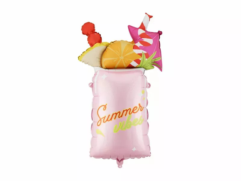 PartyDeco Pink Cocktail 31" Foil Balloon
