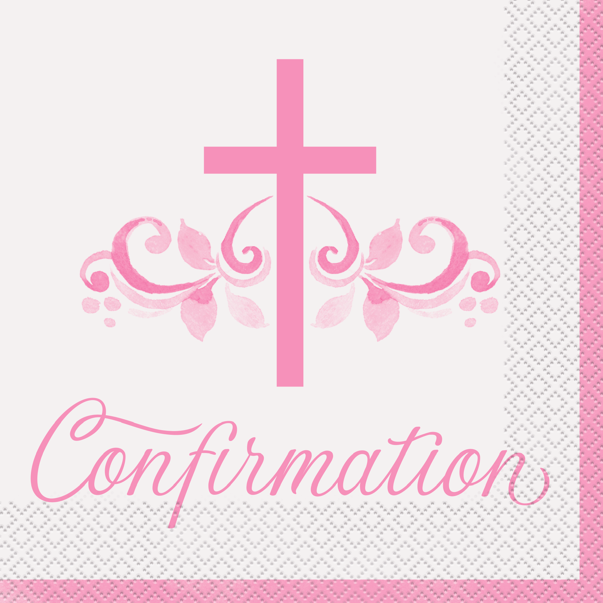 Unique Pink Confirmation Holy Cross Napkins 16pk