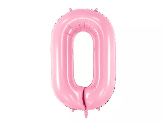 PartyDeco Foil Balloon Pink 34" Number 0