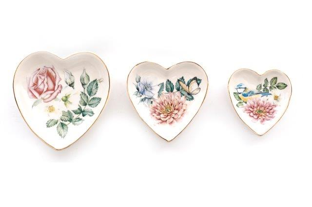 Trinkets Heart Gold Edge - Set of 3