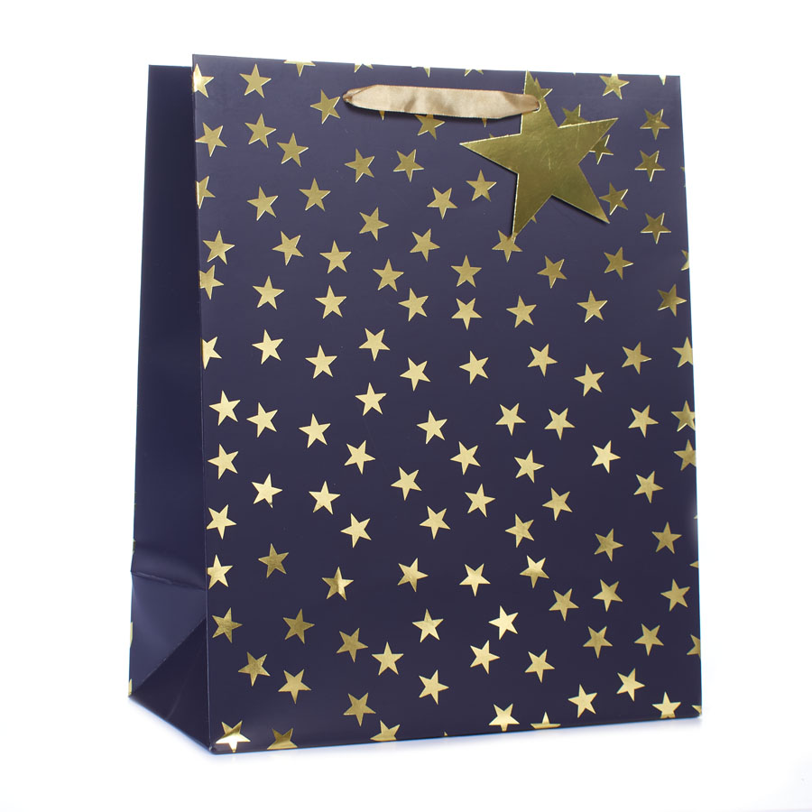 Tiger Feet 6 Pack Gift Bag Gold Stars Extra Large
