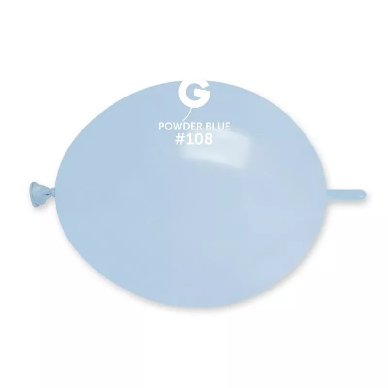Blue Gemar 6-inch latex decorator balloons in a pack of 100, perfect for party decorations and celebrations.