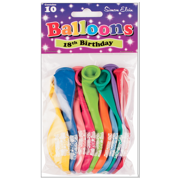 Age 18 Latex Balloons 9" 10pk