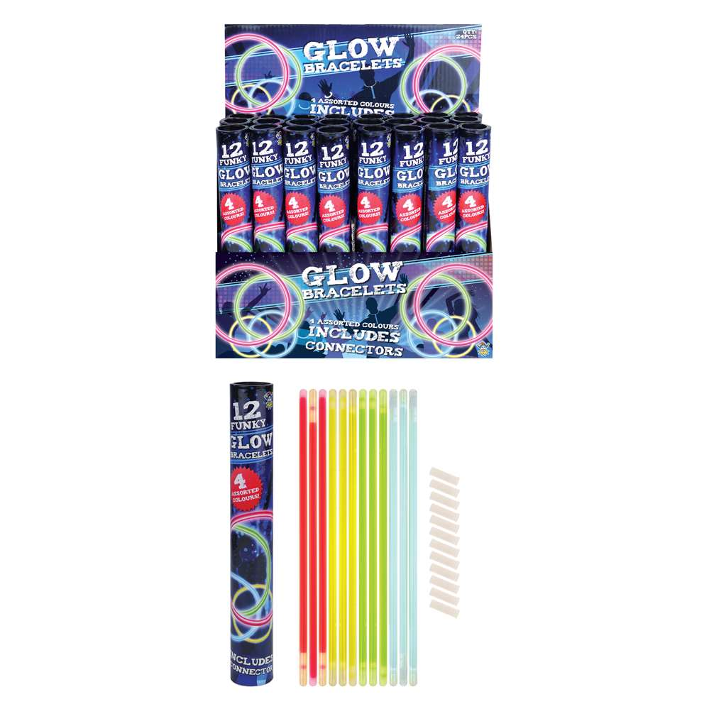 Party Glow Sticks Bracelets in Tube 12pk