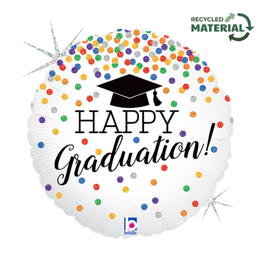 Grabo Graduation Holo Confetti 18" Foil Balloon