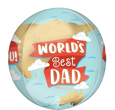 Anagram Foil Balloon Orbz World's Best Dad 16