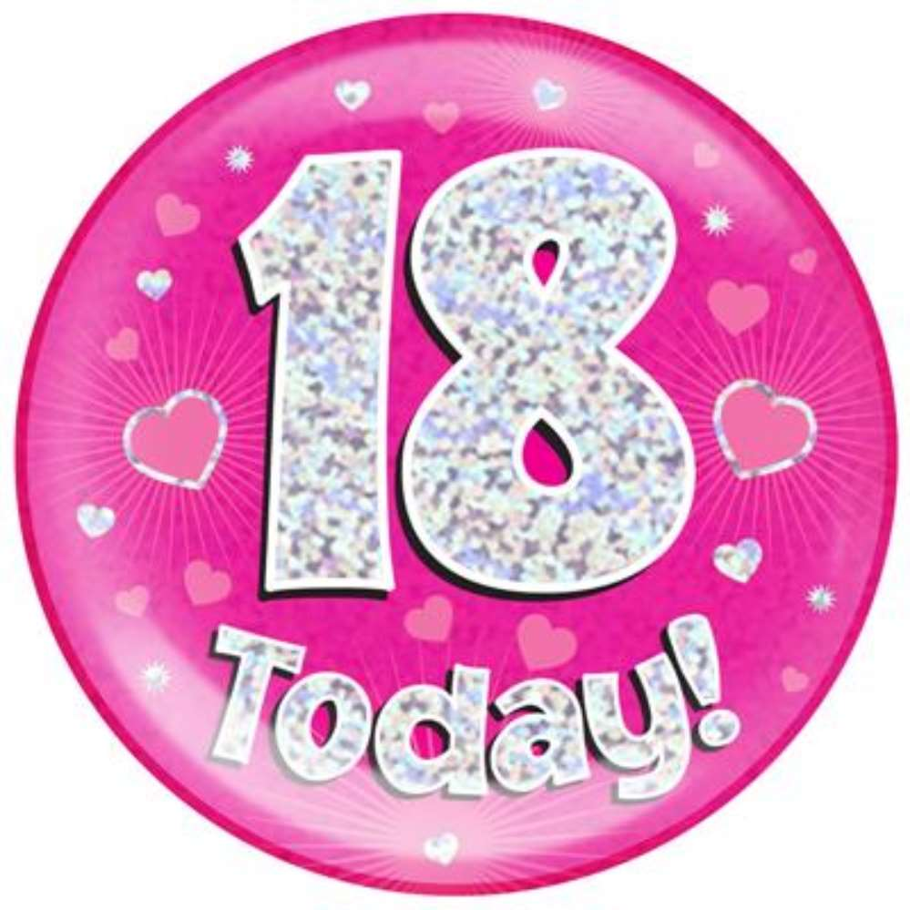 Oaktree Badge 18 Today Pink Jumbo 6