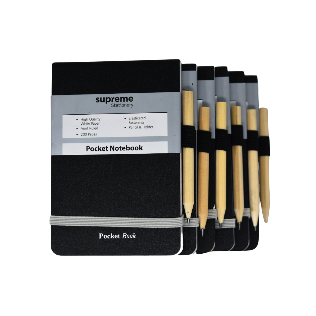 Pocket Notebook W/Pencil 6pk