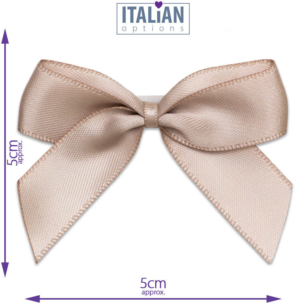 Italian Options 12 Pack Ribbon Bows Taupe 5cm