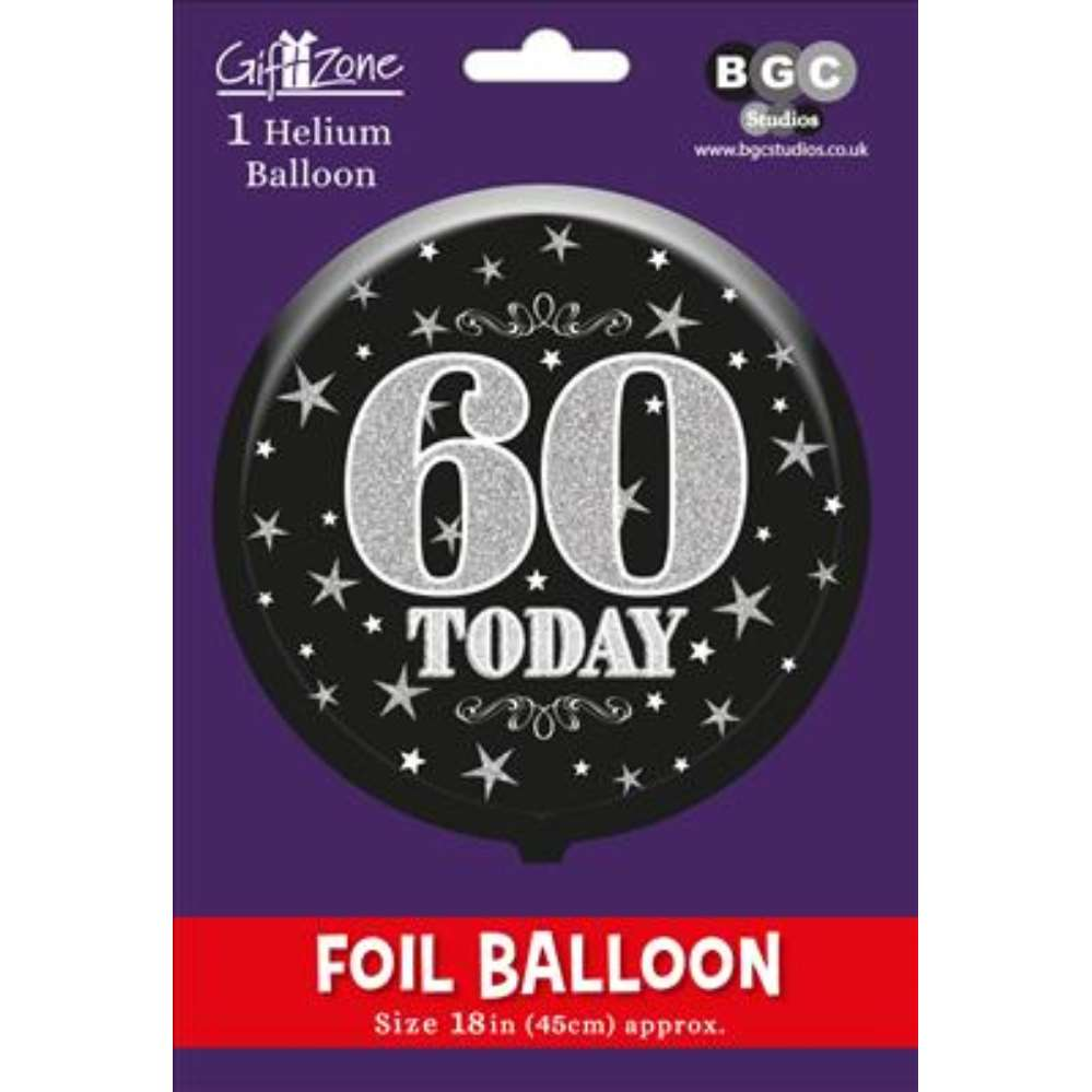 Foil Balloon 18" Round Holographic Age 60