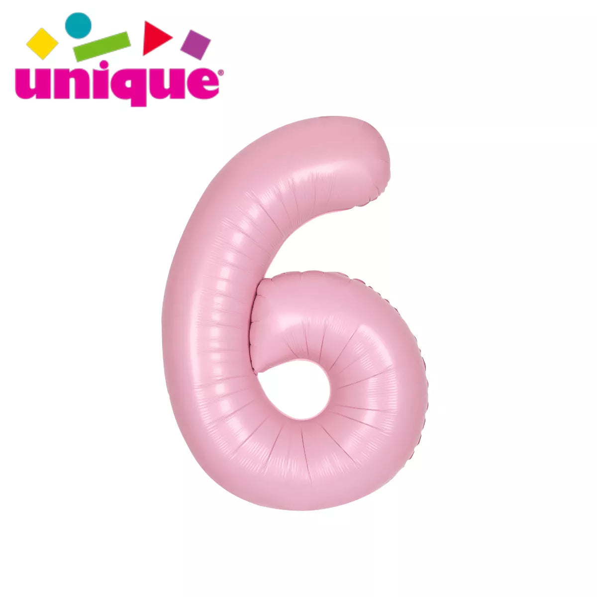 Unique Foil Balloon Matte Pink 34" Number 6