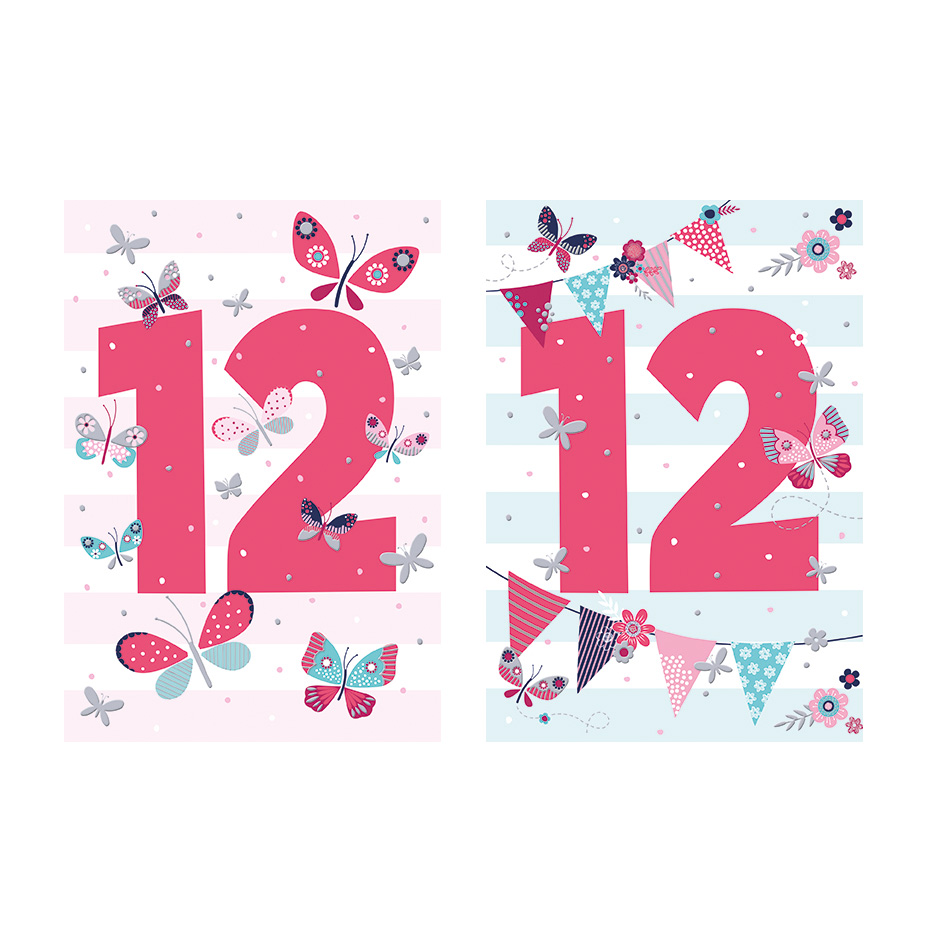 Poppyhill C50 Birthday Age 12 12pk