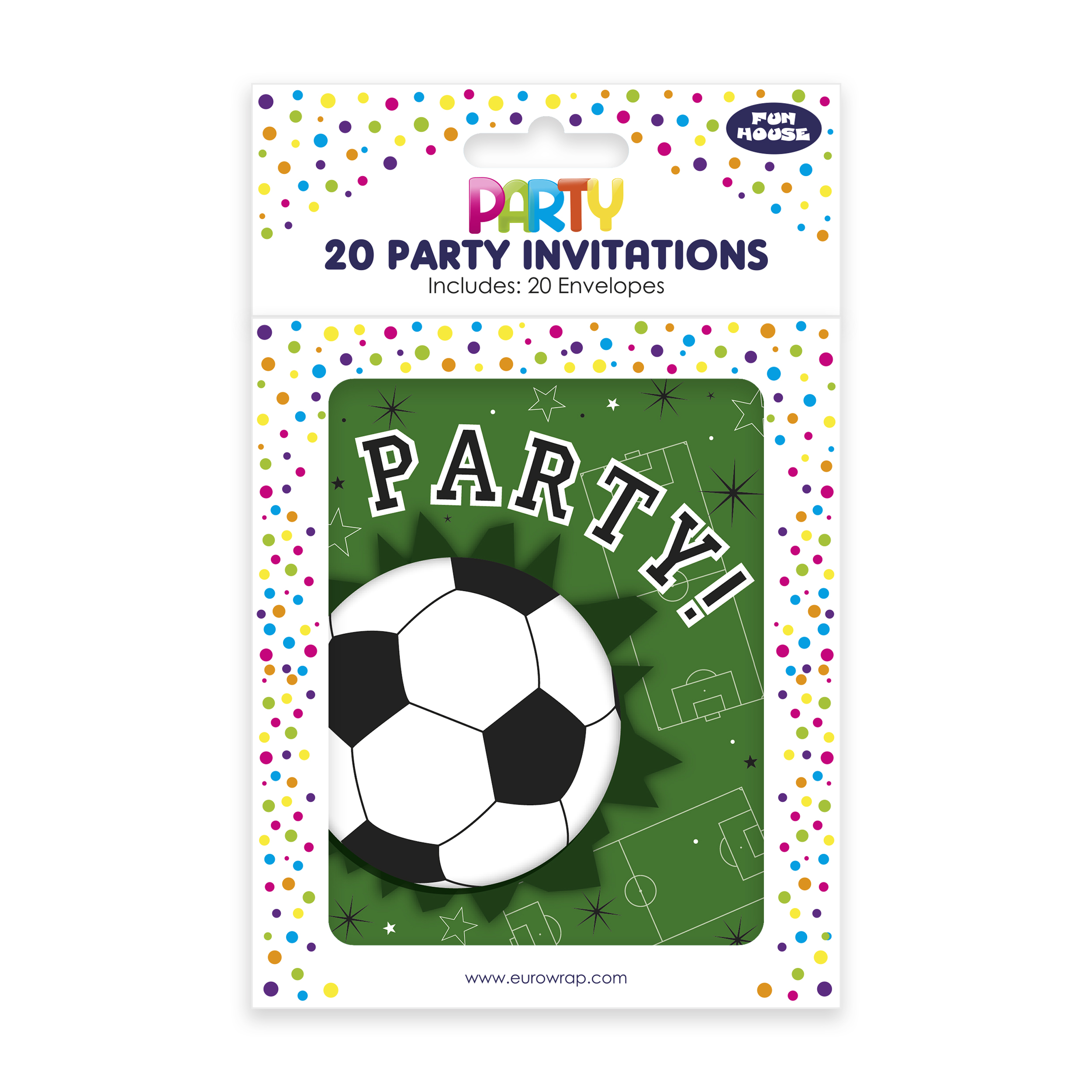 Eurowrap 20 Pack Party Invites Football