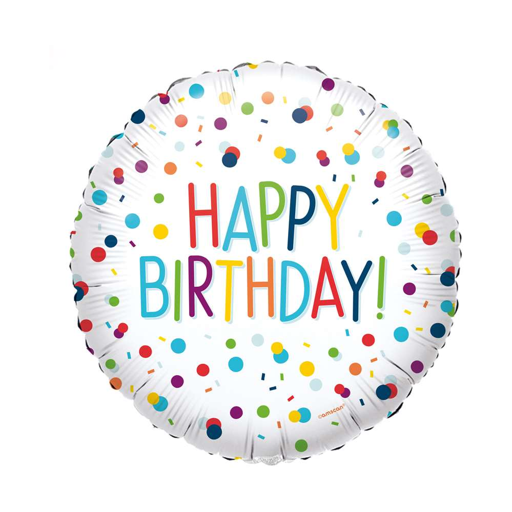Anagram Confetti Happy Birthday 18" Foil Balloon