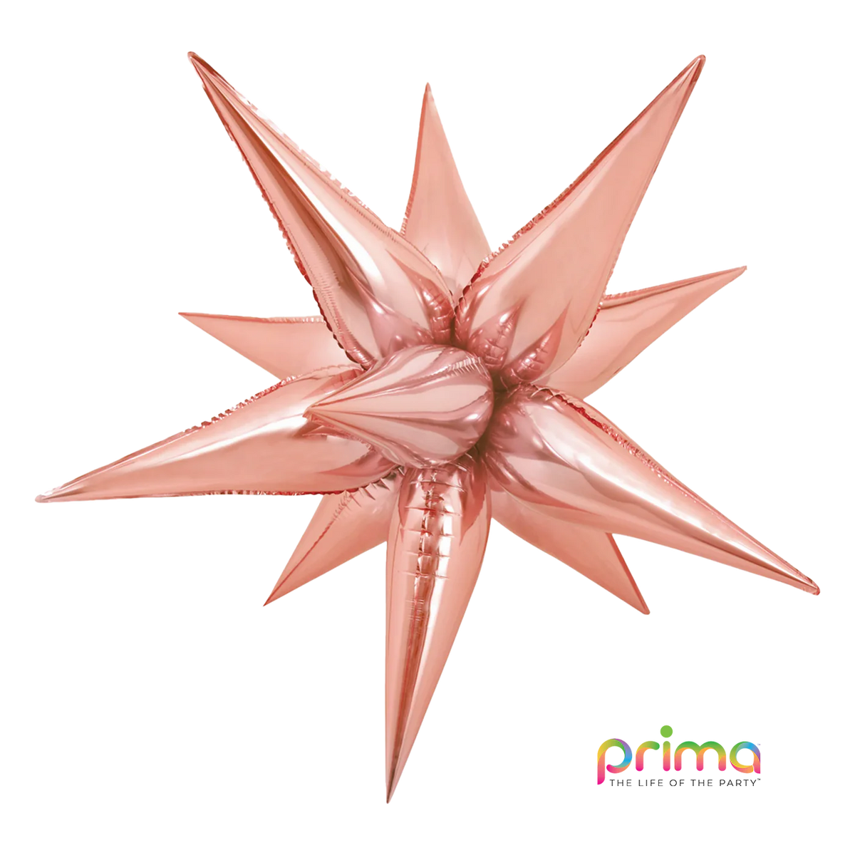 Prima Foil Balloon Rose Gold Starburst 40"