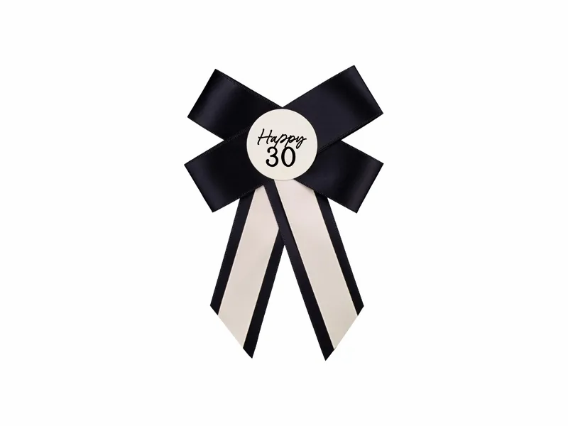 Cream & Black Happy 30th Birthday Rosette 11x17cm