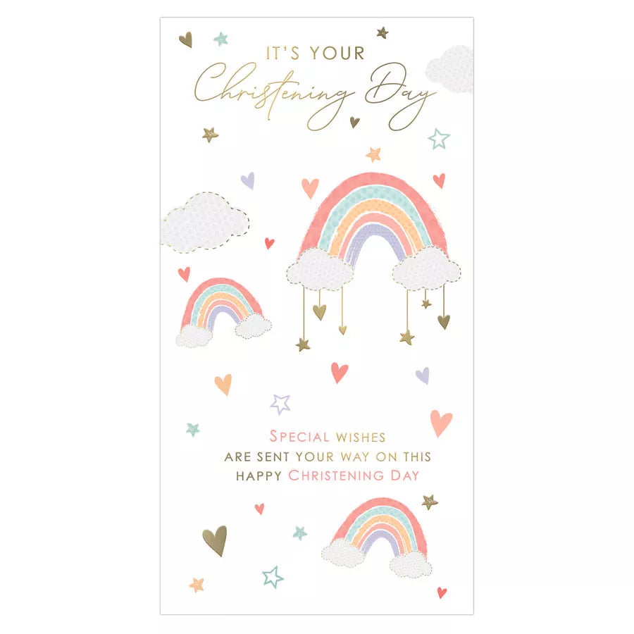 Six Prelude Christening open cards from the Prelude 6 Pack Cards C55 collection, featuring elegant religious designs.