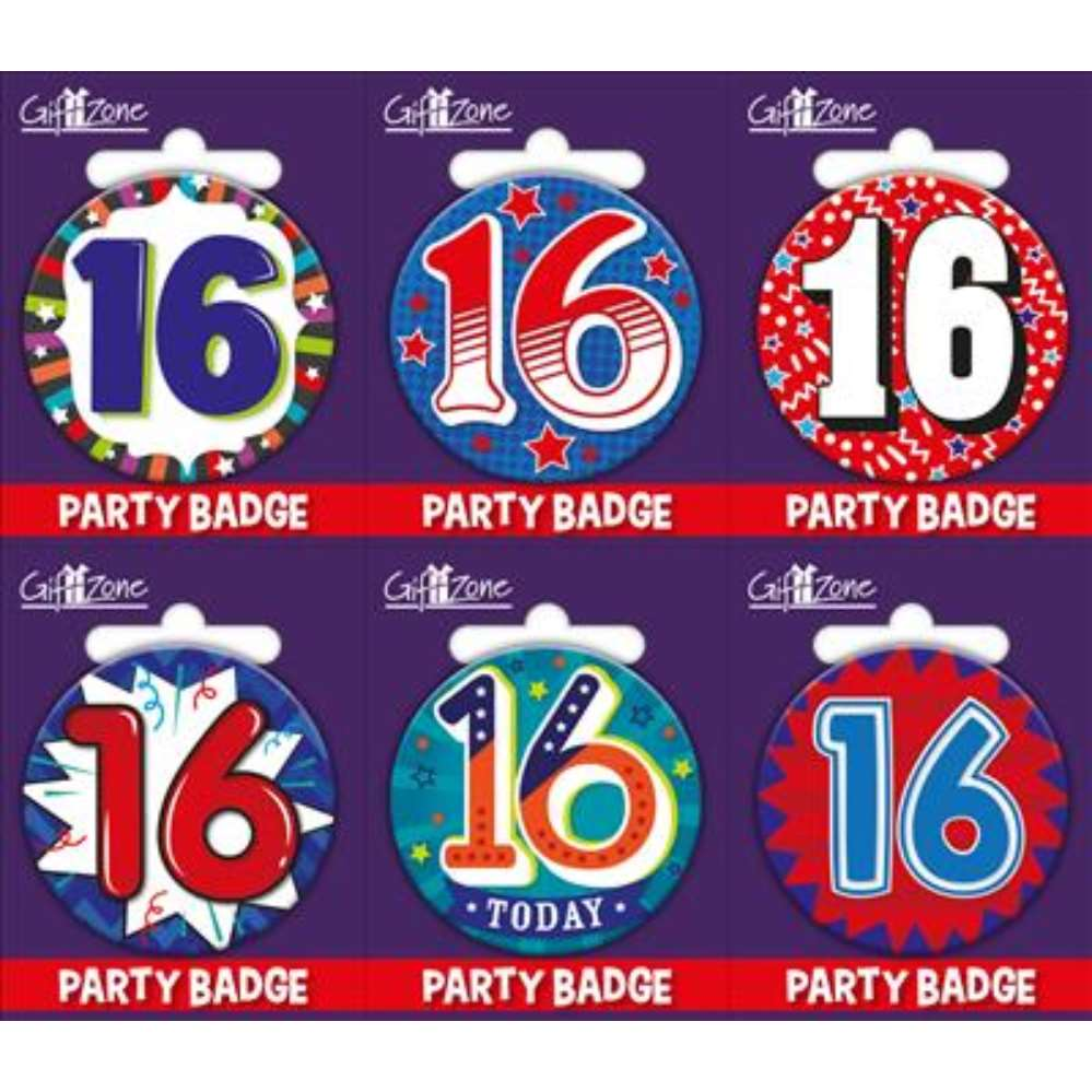 Giftzone Small Badges Age 16 Male