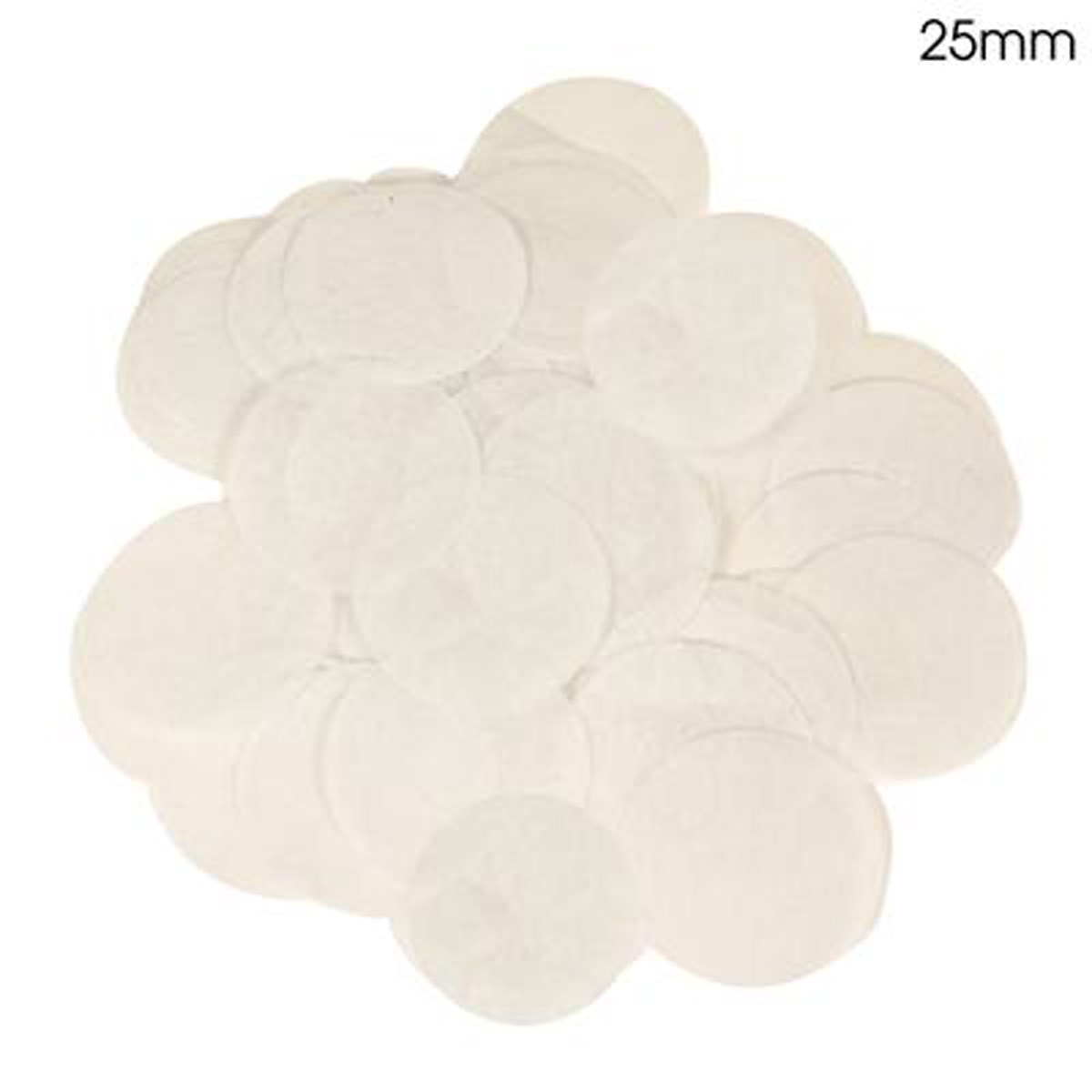 White Tissue Confetti 25mm Round 100g