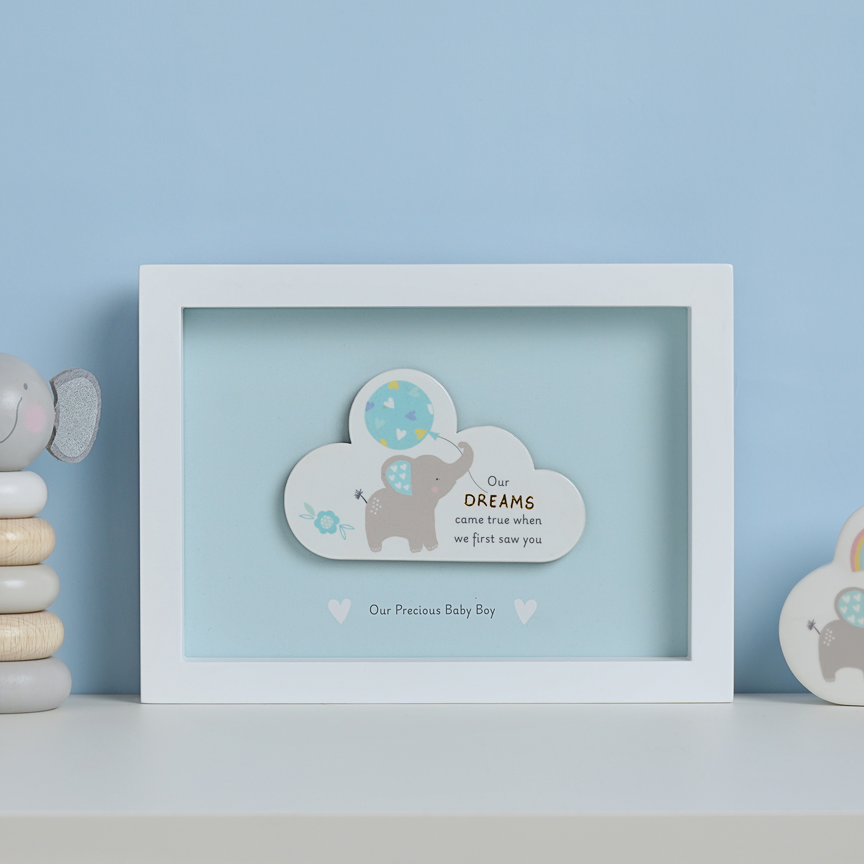 Widdop Hello Baby Framed Plaque Blue