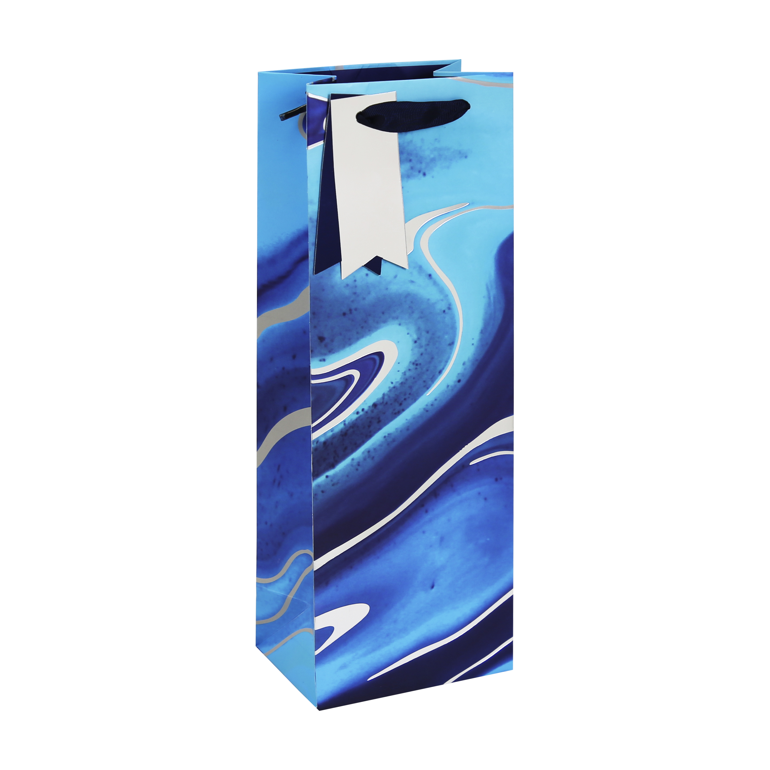 Eurowrap 6 Pack Gift Bag Blue Marble Bottle