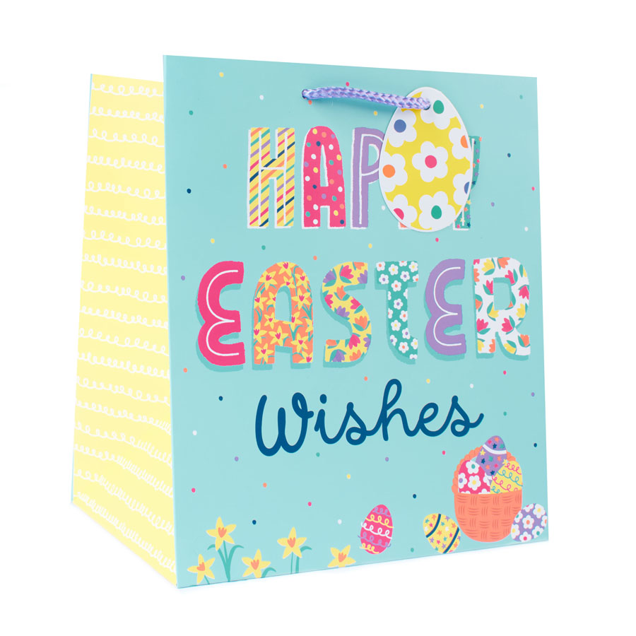 Tiger Feet Gift Bag Easter Text Large 6pk