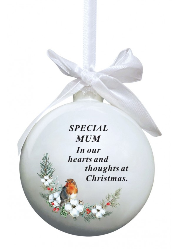 David Fischoff Memorial Glass Bauble Mum 8cm