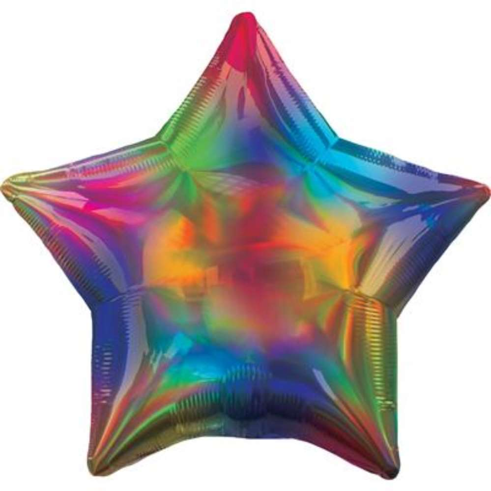 Anagram Foil Balloon Iridescent Rainbow Star 18