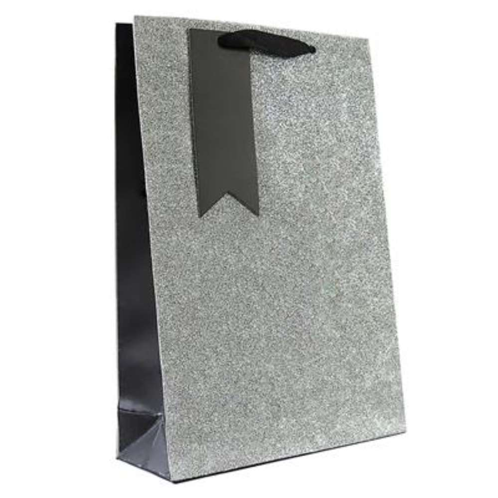 6pk Giftbags Double Bottle Silver