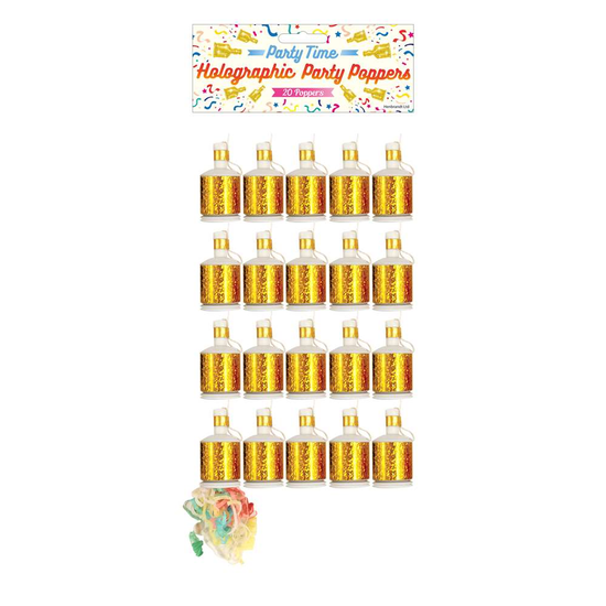 Henbrandt 20 Pack Party Poppers Gold