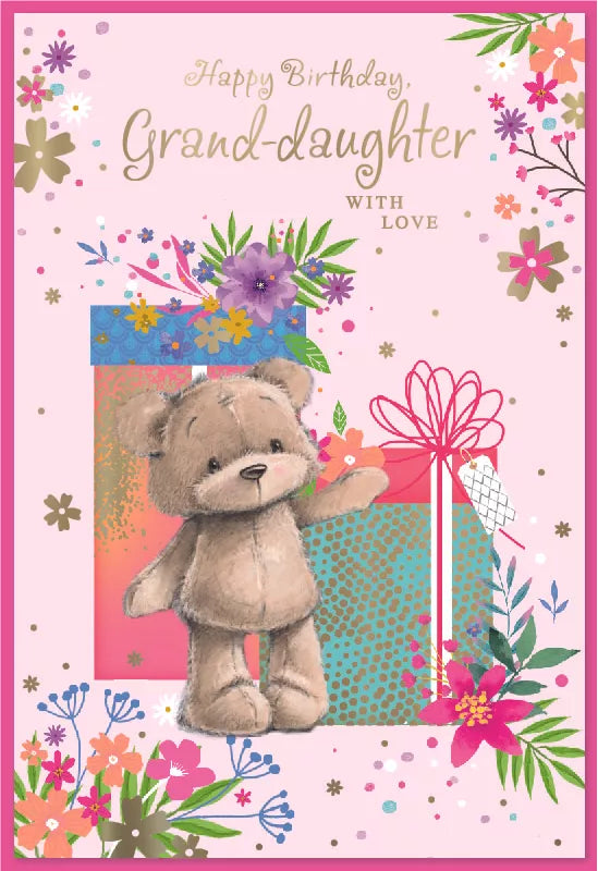 Simon Elvin C50 birthday cards for granddaughter, set of 6 featuring colorful designs and heartfelt messages.