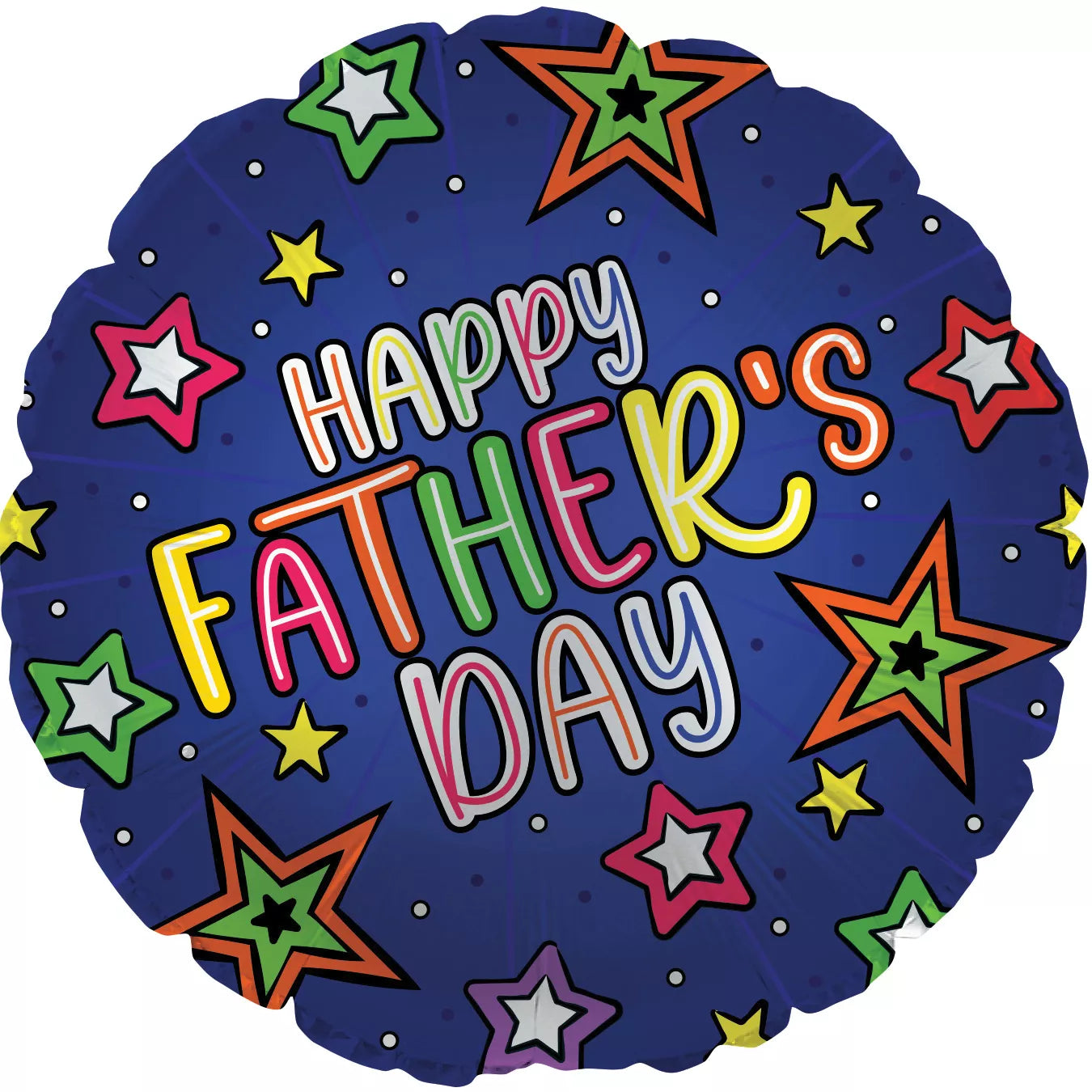 Tri Foil Balloon for Father's Day with star pattern, 17-inch foil balloon in bright metallic finish.