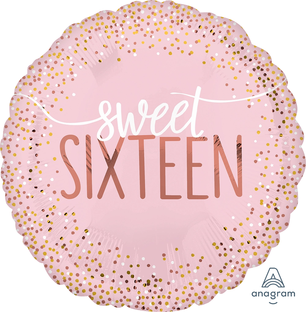 Anagram Foil Balloon Blush Sweet Sixteen 18