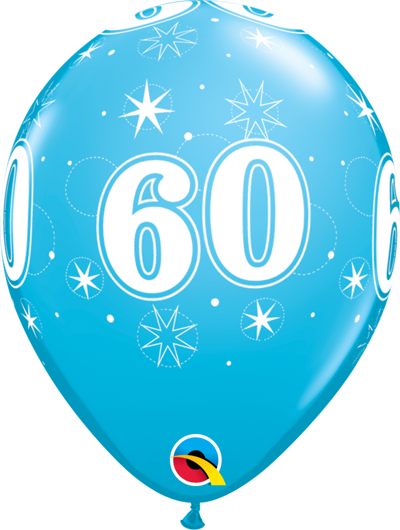 Qualatex Age 60 Robin's Egg 11" Latex 25pk