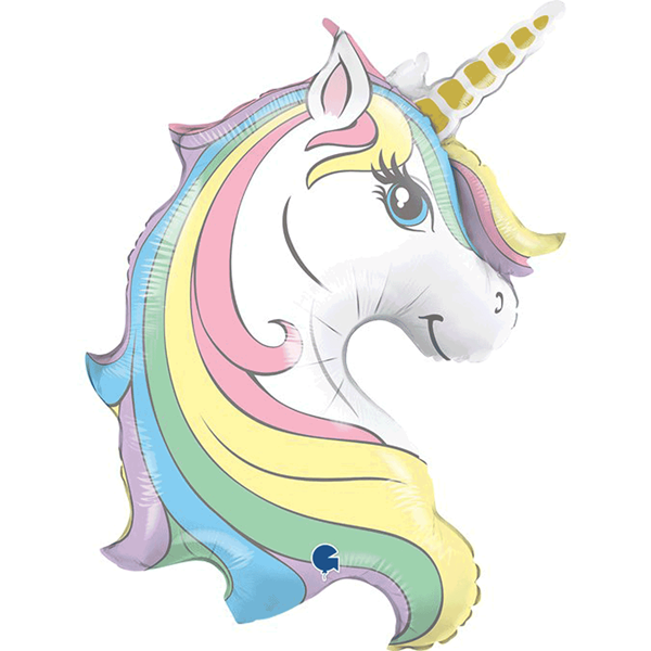 Macaroon Pastel Unicorn Head 39" Foil Balloon