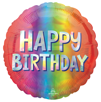 Anagram Birthday Silver Ombre 18" Foil Balloon