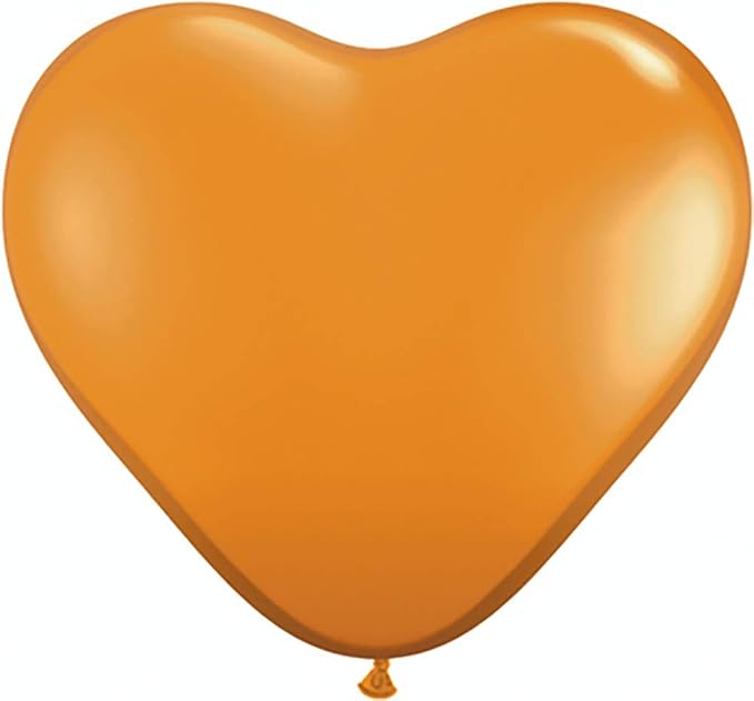 Qualatex Mandarin Orange Heart 6" Latex 100pk