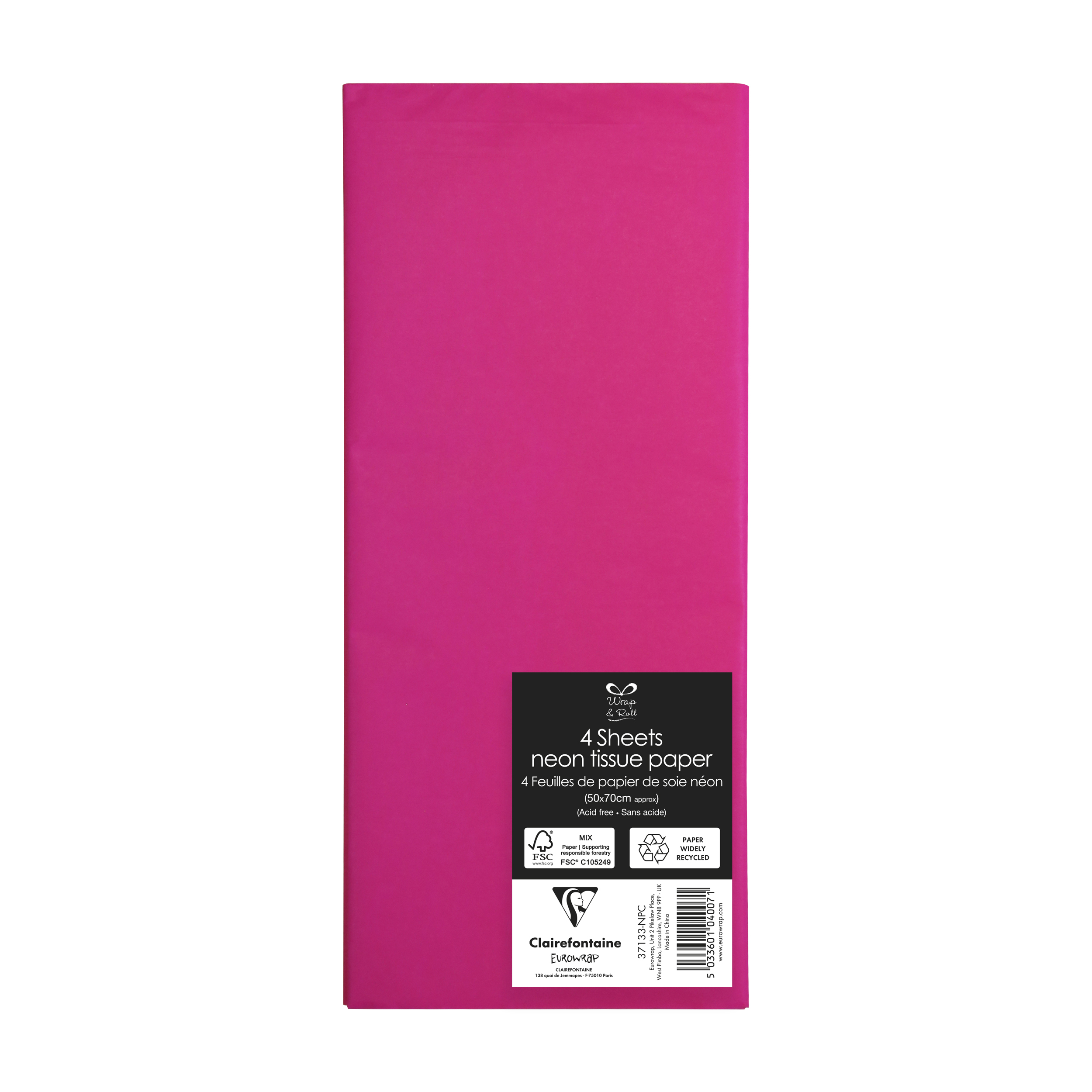 Eurowrap 4 Pack Tissue Paper Neon Pink