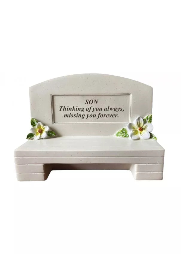 David Fischoff Memorial Bench Son keepsake with engraved inscription, crafted from durable material, designed to honor loved ones