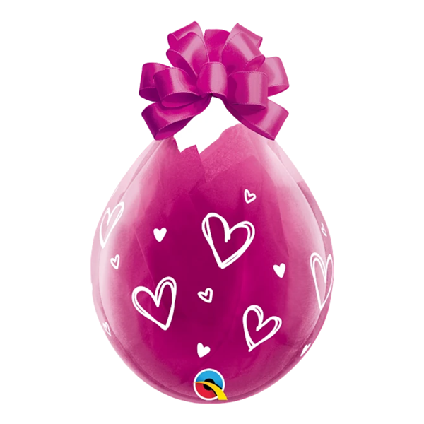 Qualatex Drawn Hearts 18" Stuffing Balloons 25pk