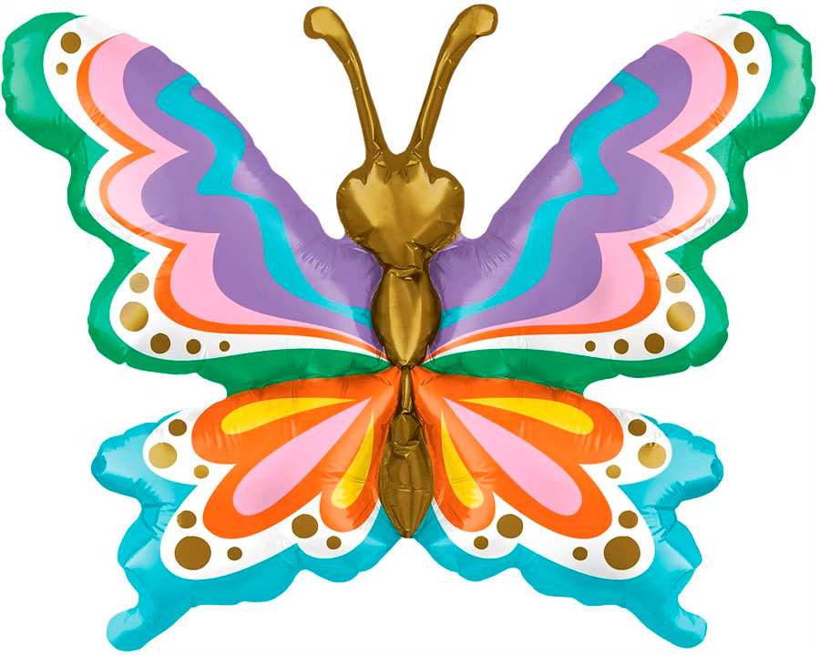 Prima 2 Pack Foil Balloon Groovy Butterfly 13