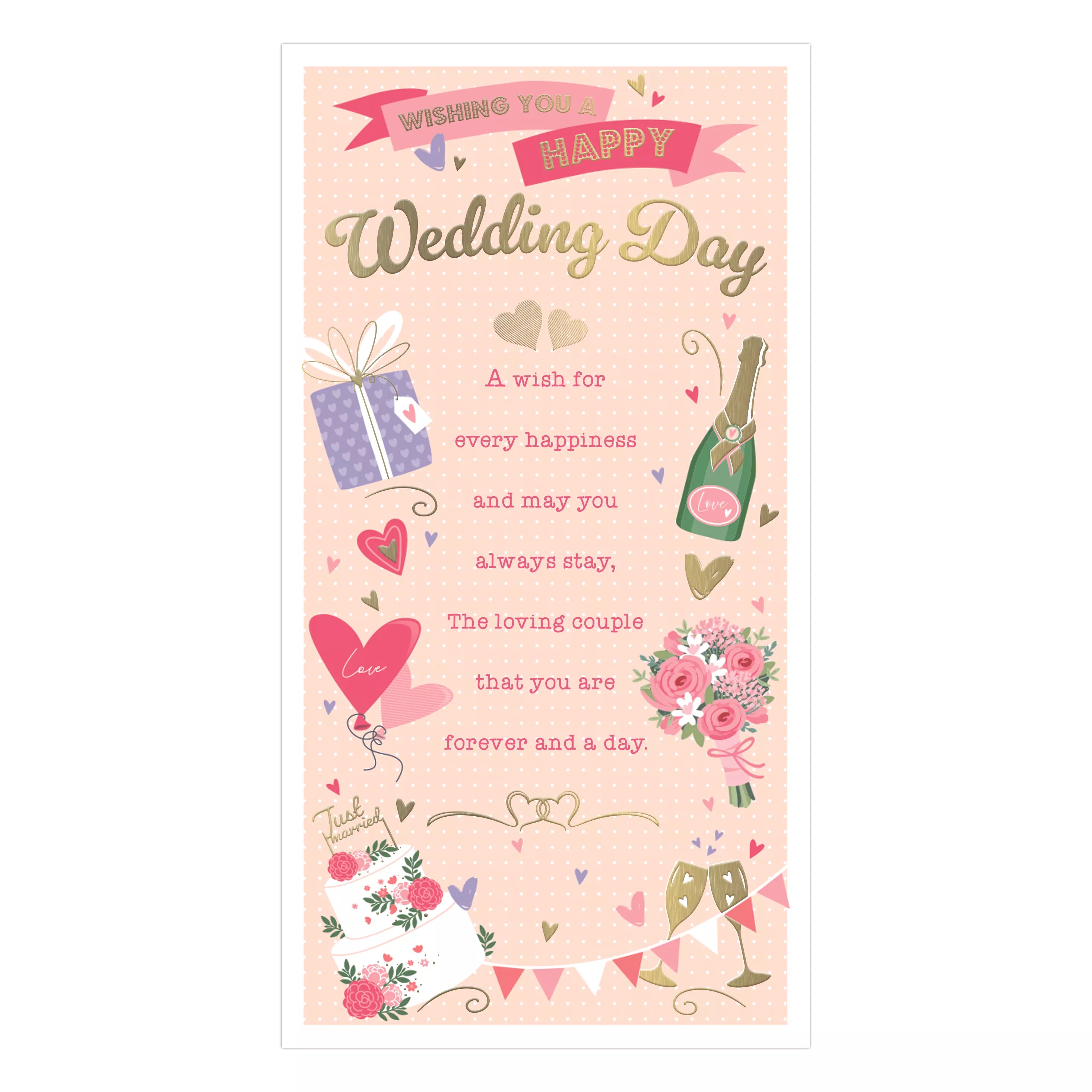 Set of six Prelude C55 wedding day cards, featuring elegant wedding-themed designs in a 6-pack by Prelude.