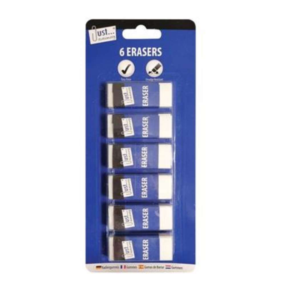 6 White Erasers