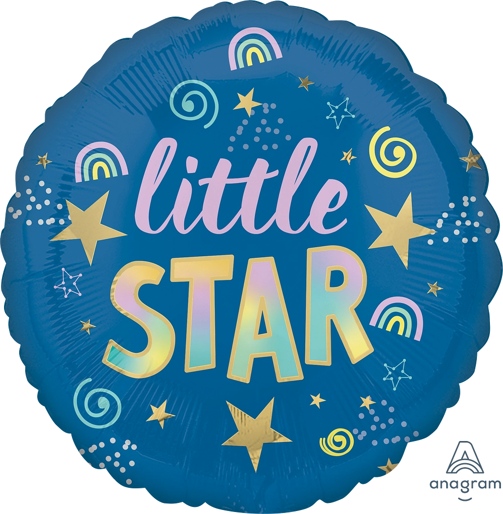 Anagram Sleepy Little Star 18" Round Foil Balloon