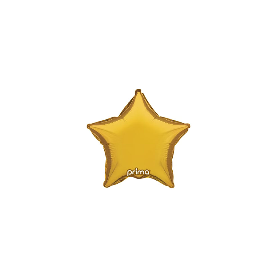 Prima 6 Pack Foil Balloon Gold Star 9"