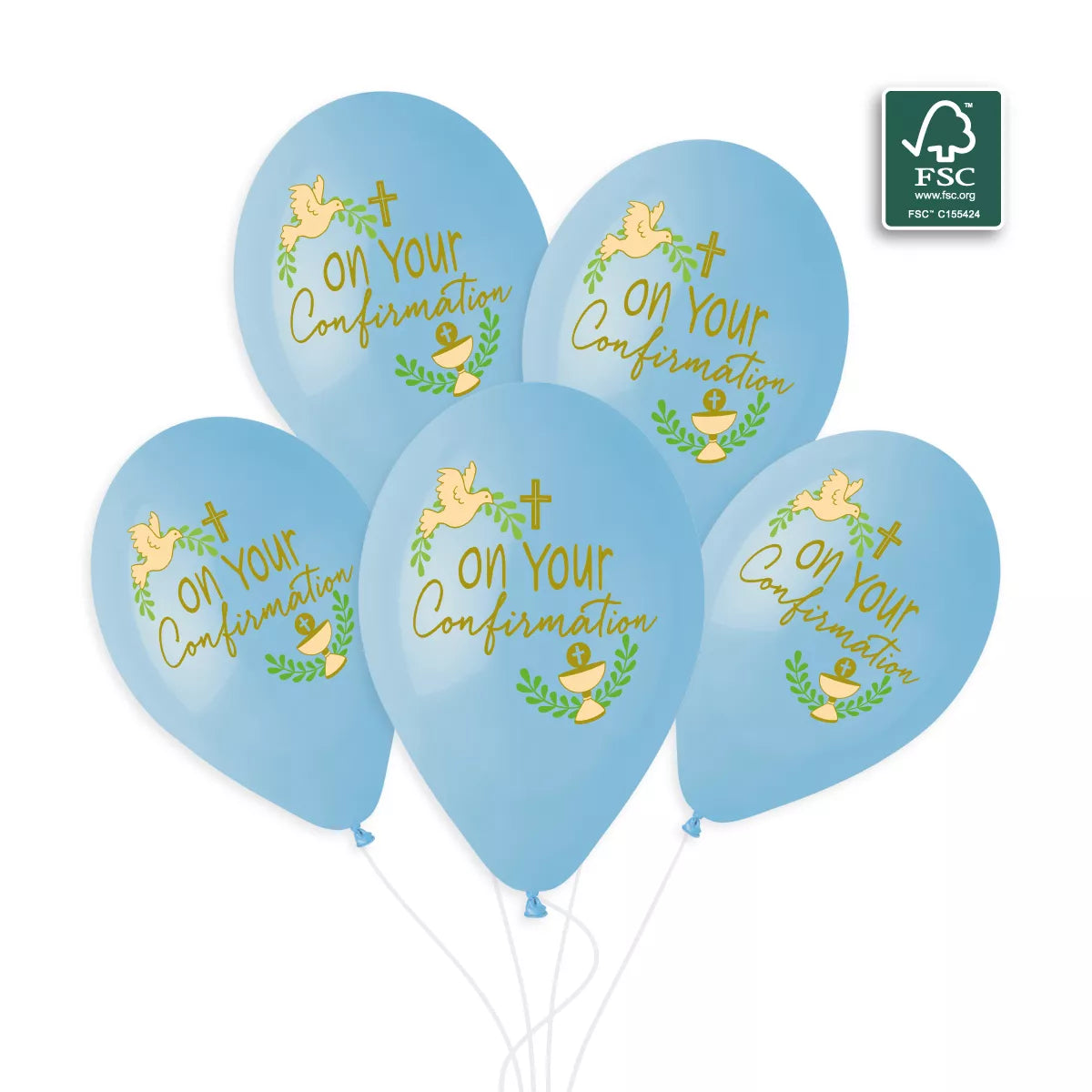 Gemar Confirmation Blue 13" Latex Balloons 6pk