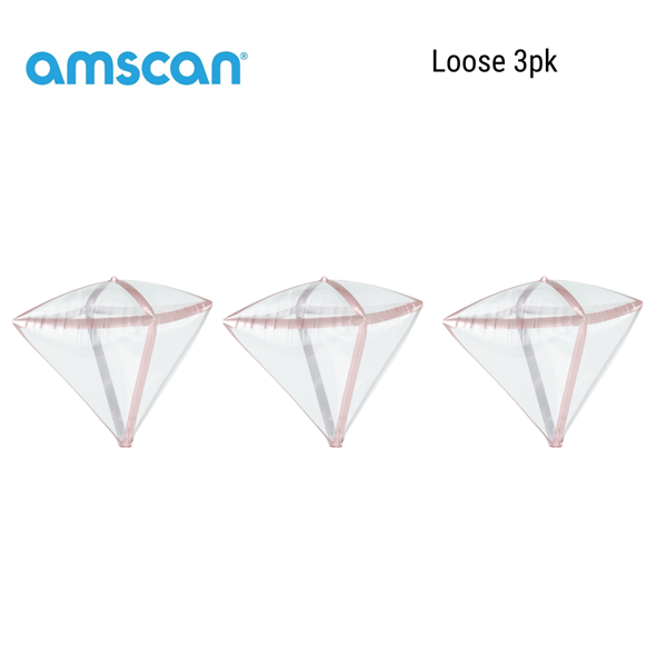 Rose Gold Trim Diamondz 15" Foil 3pk(Loose)