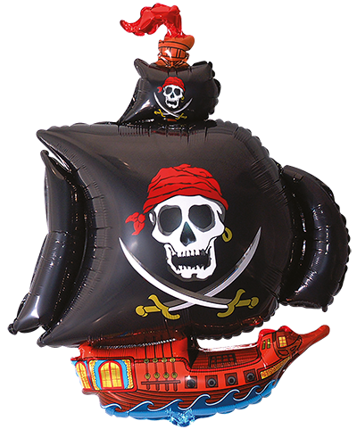 Blue Pirate Ship 15" Mini Shape Foil Balloon