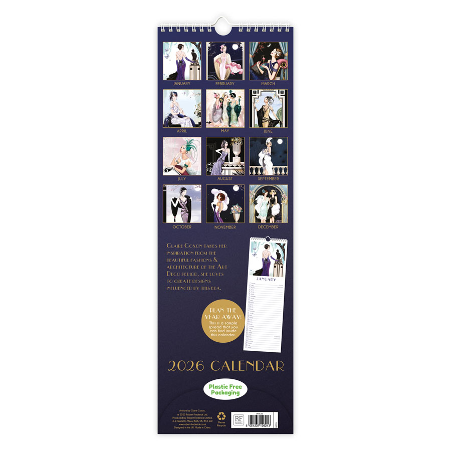 Calendar Slim Claire Coxon Art Deco 2027