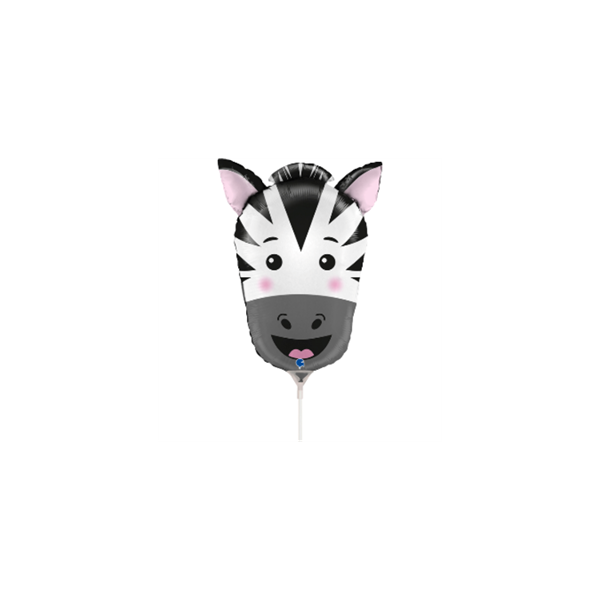 Zebra Animal Head 14" Mini Shape Foil Balloon